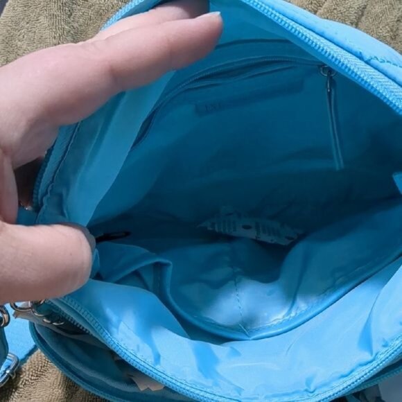 INC International Concepts Lt Blue Quilted Crossbody Bag Chain Strap - Picture 9 of 10